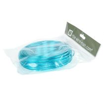 Article Fil d'aluminium Ø2 mm, 500 g, 60 m, turquoise - Fil souple pour loisirs créatifs, idéal pour l'art floral et les créations DIY