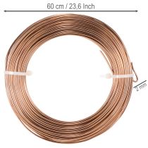 Article Fil d'aluminium 2 mm marron pour floristique et bricolage 60 m 500 g
