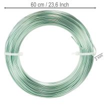 Article Fil aluminium 2 mm 60 m vert menthe pour bricolage et décoration