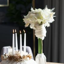 Article Kunstblume Amaryllis blanche avec tige 50 cm pour Noël et l'Avent