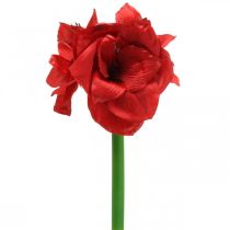 Fleur de soie artificielle rouge Amaryllis avec trois fleurs H40cm