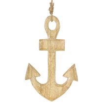 Article Ancre Déco maritime à suspendre Bois Jute 15x25cm 2pcs
