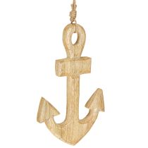 Article Ancre Déco maritime à suspendre Bois Jute 15x25cm 2pcs