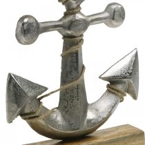 Ancre en métal, décoration maritime, décoration mer nautique argent, couleurs naturelles H32cm