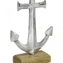 Ancre en métal, décoration estivale, décoration nautique Argent, naturel H24,5cm
