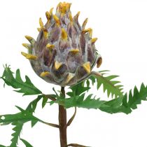 Artichaut déco plante artificielle violette décoration automne Ø7.5cm H42cm