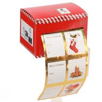 Article Étiquettes Cadeaux Noël Rouleau 5,5 cm x 3,3 cm - 60 Motifs Festifs