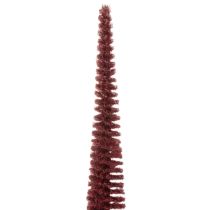 Article Sapin de Noël décoratif, silhouette fine sur socle en bois, 60 cm