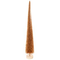 Article Décoration de sapin de Noël artificiel, fine, avec base en bois, 40 cm, 3 pièces