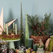 Article Sapin décoratif artificiel avec socle en bois 80 cm