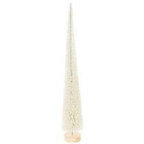 Article Sapin de Noël décoratif avec socle en bois pour décoration hivernale, 40 cm, 3 pièces
