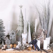 Article Sapin de table artificiel blanc gris 60 cm pour décoration intérieure