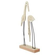 Article Figurines en Bois Kranichs, Paire Décorative 27,5×13 cm