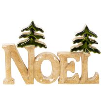 Article Décoration de Noël en bois "Noel" avec deux sapins 18 cm