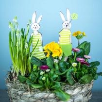 Stand de lapin de Pâques Décoration de Pâques en bois de lapin vert 4pcs