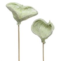 Article Badam sur bâton décoration naturelle vert blanc lavé 25 pièces
