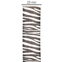 Article Ruban cadeau à motif zèbre, 25 mm de large, 20 m de long