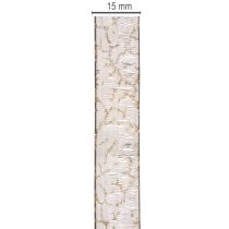 Article Ruban Organza Transparent Noir et Doré 15mm x 20m pour Décoration