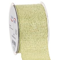 Article Ruban décoratif avec paillettes 55 mm x 15 m en polyester vert clair
