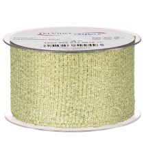 Article Ruban décoratif avec paillettes 55 mm x 15 m en polyester vert clair