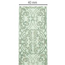 Article Ruban décoratif en polyester avec motif classique 40mm x 15m vert sauge