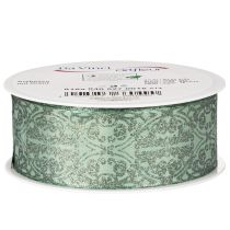 Article Ruban décoratif en polyester avec motif classique 40mm x 15m vert sauge