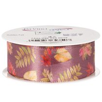 Article Ruban décoratif en polyester à motifs de feuilles d'automne 40mm x 15m