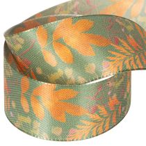 Article Ruban décoratif en tissu motif feuilles d’automne, 40 mm x 15 m