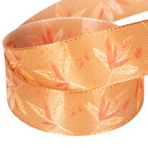 Article Ruban décoratif automnal en polyester avec motif de feuilles, 25 mm x 18 m
