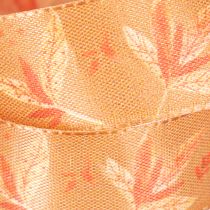 Article Ruban décoratif automnal en polyester avec motif de feuilles, 25 mm x 18 m