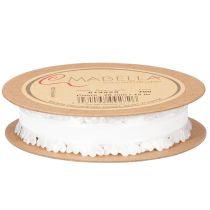 Article Ruban décoratif blanc avec motif cœur 20 mm x 15 m en polyester