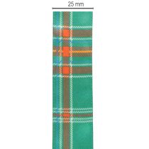 Article Ruban cadeau à motif écossais vert et rouge 25 mm x 20 m en polyester pour décoration intérieure