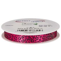 Article Ruban décoratif motif léopard rose 15mm x 18m polyester