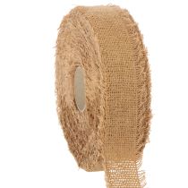 Article Bande décorative en coton avec franges 40 mm x 30 m marron