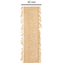 Article Bande décorative en coton avec franges 40 mm x 30 m marron