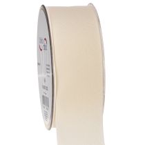 Article Ruban décoratif en velours crème 40 mm x 20 m pour décoration intérieure et emballage cadeau