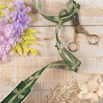 Article Ruban décoratif en tissu vert avec motif nœud, 25 mm x 18 m