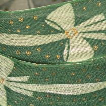 Article Ruban décoratif en tissu vert avec motif nœud, 25 mm x 18 m