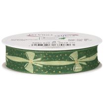 Article Ruban décoratif en tissu vert avec motif nœud, 25 mm x 18 m