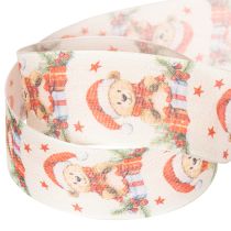 Article Ruban cadeau en tissu motif ours de Noël 40mm x 15m