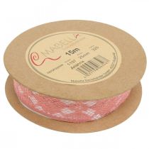 Article Ruban dentelle vieux rose, ruban décoratif, décoration vintage, ruban décoratif, décoration mariage W25mm L15m