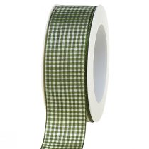 Ruban cadeau ruban décoratif à carreaux vert crème 40mm 20m