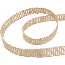 Ruban déco jute rose, ruban de jute naturel 12mm à décorer 10m