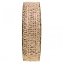 Ruban déco jute rose, nature 25mm ruban jute décoration maison de campagne 10m