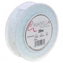 Article Ruban avec dentelle, décoration mariage, ruban déco Blanc W35mm L20m