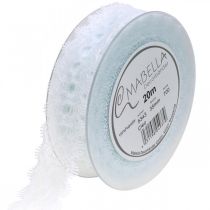 Article Ruban avec dentelle, décoration de mariage, ruban décoratif blanc L35 mm L20 m