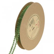 Article Ruban de jute pour la décoration, ruban cadeau naturel, ruban décoratif vert 15mm 15m