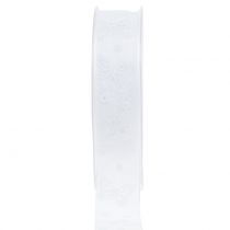 Ruban organza papillon blanc 25mm 20m