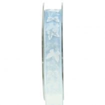 Ruban organza papillon bleu 15mm 20m