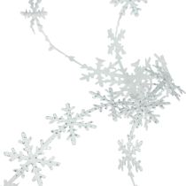 Ruban satin Ruban de Noël flocon de neige blanc 25mm 5m